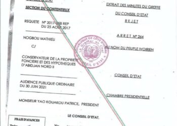 Adjamé/ Litige foncier à Williamsville Sodeci-Macaci : Le Conseil d’État débouta définitivement Nogbou Mathieu  et le prétexte du maire Farikou Soumahoro