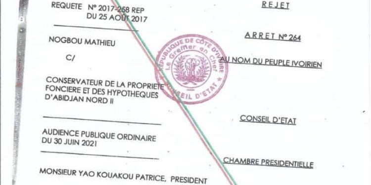 Adjamé/ Litige foncier à Williamsville Sodeci-Macaci : Le Conseil d’État débouta définitivement Nogbou Mathieu et le prétexte du maire Farikou Soumahoro